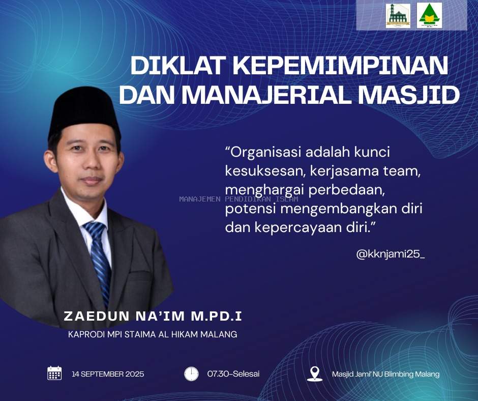 Kaprodi MPI Menjadi Pemateri Diklat Kepemimpinan Dan Manajerial Masjid Bagi Remaja Masjid